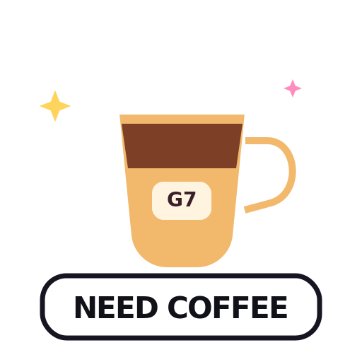 NEED COFFEE G7 sticker